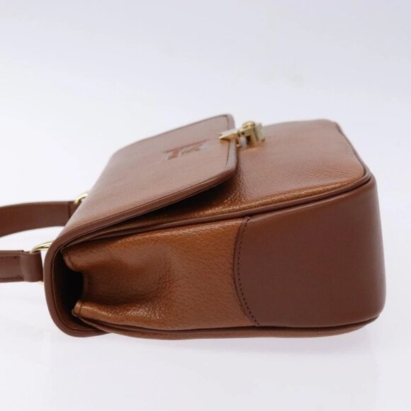 Burberrys Hand Bag Leather Brown Gold Auth ep10452 - Picture 5 of 15